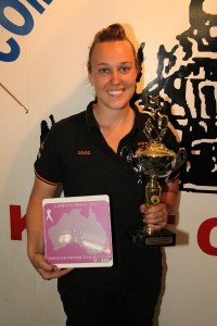 Whitley with one of her winner's trophies (Pic: quickpixels.com.au)