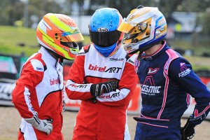 Brad Jenner, Nicholas Andrews and Daniel Rochford are three drivers who will be looking to lock in a trip to the Rotax Max Challenge Grand Finals this weekend (Pic: Coopers Photography)