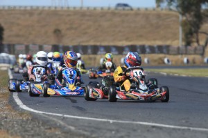 Jordan Caruso and Jack Doohan leading the KA Junior pack (Pic: Coopers Photography)
