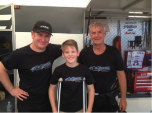 AWC Motorsport Academy Director Johnathan Males, Ethan Wyllie and Team Principal Andrew Walter