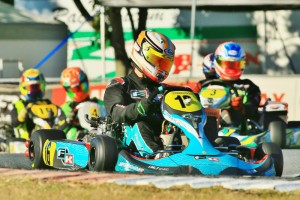 Formula K's Adam Lindstrom (16) chased down Nathan Tigani for the win in DD2 (Pic: Ian Ward)