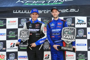 Scott Sorensen (right) with HDR Arrow Karts team-mate Todd Hazelwood (Pic: Coopers Photography)