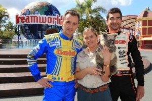 ive-times World Karting Champion Davide Forè (left) and reigning World Champion Paolo De Conto were welcomed to the Gold Coast this morning (Pic: Coopers Photography)